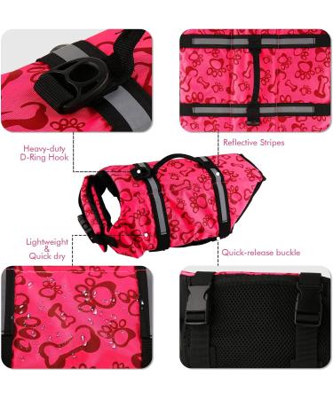 Surblue Dog Life Jacket XL Pink - Adjustable Pet Flotation Vest for Water Safety | Pool, Beach, Boating, Swimming - Buy Online on GoSupps.com