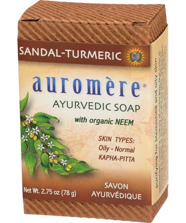 Auromere Sandalwood-Turmeric Ayurvedic Bar Soap - 2.75 oz - Buy Online on GoSupps.com