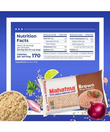 Mahatma Whole-Grain Brown Rice 32oz Bag - Stovetop or Microwave 2lb Rice - Buy Online on GoSupps.com