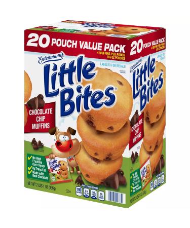 Entenmann's Little Bites Chocolate Chip Muffins - No High Fructose Corn Syrup - Moist and Delicious Snack - 20 Pack - 1 Box - Buy Online on GoSupps.com
