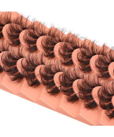 ALICE G 9 Pairs Pack Brown Wispy False Eyelashes - DIY Lash Clusters for Fluffy Volume | Mink Strip Lashes Look Like Eyelash Extensions - Fake Eye Lashes - Buy Online on GoSupps.com