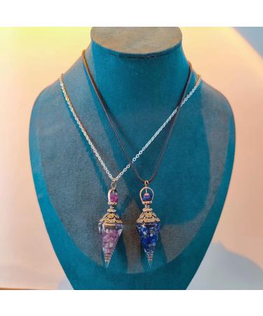 Buy Harz Chakra Pendulum - Gemstone Crystal for Healing Witchcraft & Reiki | Multicolored Hexagonal Ornaments - Buy Online on GoSupps.com