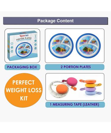 Raaz365 Portion Control Plates for Weight Loss adults  Diabetic portion control plates for adults  Healthy nutrition balanced diet plates  Pack of 2 Plates  Blue - Buy Online on GoSupps.com
