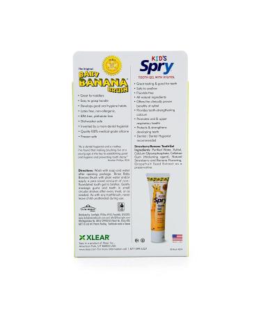 Xlear Baby Banana Brush & Gel Kit | Training Toothbrush for Babies - Buy Online on GoSupps.com