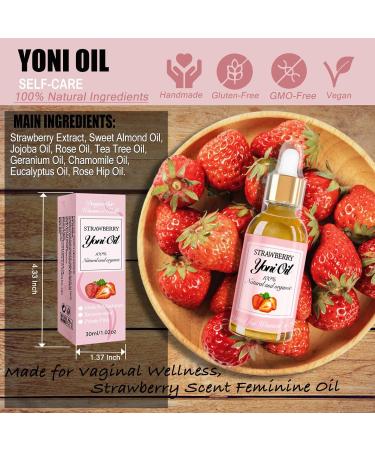 Natural Strawberry Yoni Oil for Women Body Juice Oil 100% Natural Feminine Oil Restores pH Balance and Wetness All Natural Yoni Essential Oil-1 Fl oz/30 ml - Buy Online on GoSupps.com