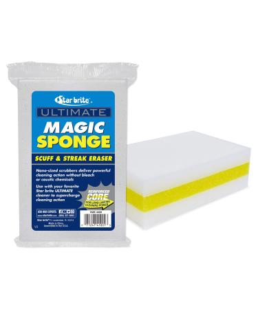 STAR BRITE Ultimate Magic Sponge - Boat Scuff Eraser Melamine Scrubber with Reinforced Core - 2 Pack (041000), White Magic Sponge Eraser 2 Pack - Buy Online on GoSupps.com