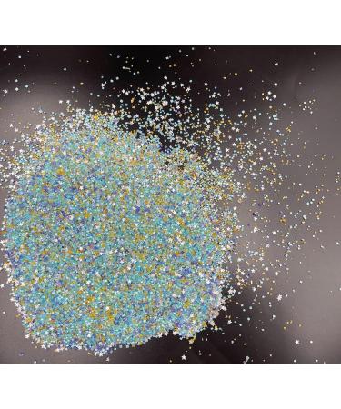 Christmas Sprinkles Fancy Sugar Sparkly Sugar Crystals and Edible Glitter stars white & Blue Gold Multi-Colored Blend For Baking Dessert Decorating and Cocktails Unicorn Breath (Blue) - Buy Online on GoSupps.com