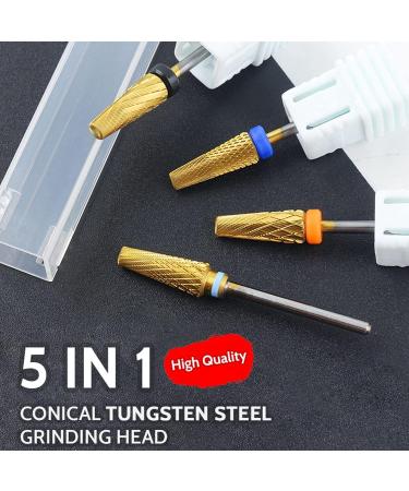 Nail Grinding Bit High Strength Nail Drill Bits Dust Proof Durable Tungsten Steel Rotatable for Left and Right Hands Suitable for Most Gel Nails - Buy Online on GoSupps.com