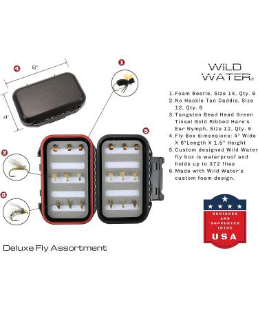 Wild Water Deluxe Fly Fishing Combo Starter Kit - 7-Foot 4-Piece Fly Rod, 3/4 Weight, Accessories, Aluminum Reel, Hard Tube Case - Includes Fly Box and Flies - Buy Online on GoSupps.com