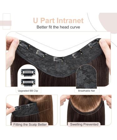 TESS Hair Extensions Synthetic Long Straight Hair Pieces 18 Inch Clip in One Pieces Hair Extensions Long Clips Hair Extension for Women 160g 6A Brown black - Buy Online on GoSupps.com
