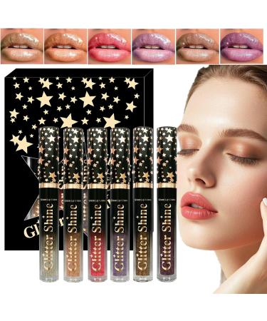 Lip Gloss - Liquid Lipstick | Glitter Lip Balm 6 Colors 2.5ml | High Shine Liquid Lipstick Beauty Makeup Set for Working Women Girls House Vacation - Buy Online on GoSupps.com