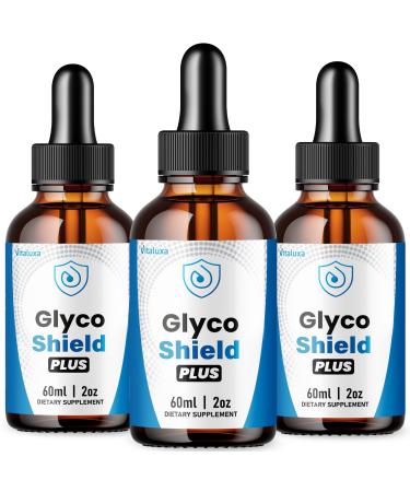 (3 Packs) Glyco Shield Plus Drops Glyco Shield Drops Original Supplement Reviews with Maximum Strength Glycogen Health Formula GlycoShield Advanced New Formula GlycoShield Wellness Vitamin (6oz)