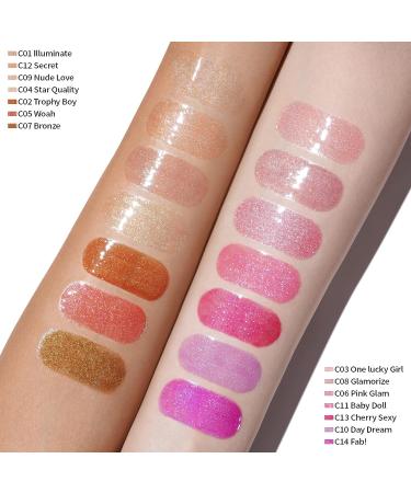 Oulac Clear Glitter Lip Plumper Gloss | Mirror Finish | Moisturizing & Reduce Fine Lines | Non Sticky Lip Gloss for Girls Women | 4.5ml/0.15fl.oz Mauve Pink - Glamorize (C08) - Buy Online on GoSupps.com