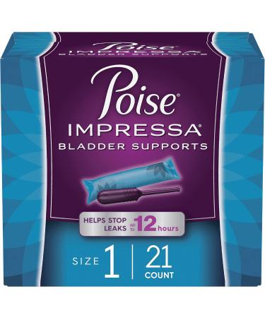 Poise Impressa Incontinence Bladder Supports for Bladder Control, Size 1, 21 Count & Incontinence Pads, Light Absorbency, Long, 24 Count - Buy Online on GoSupps.com