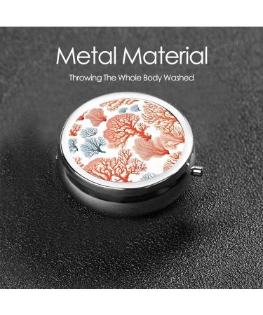 Coral Reef Round Pill Box - 3 Compartment Portable Travel Medicine Organizer | Mini Decorative Pill Case for Vitamins & Tablets - Buy Online on GoSupps.com