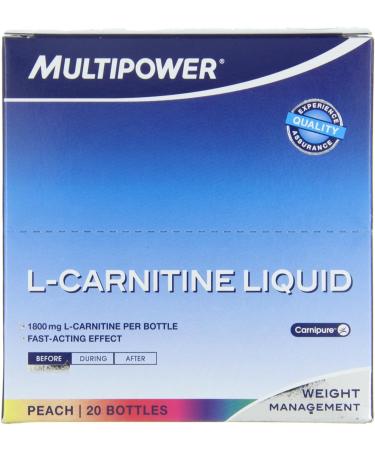 Multipower L-Carnitine Liquid Peach - Pre Workout Booster | 1800 mg L-Carnitine | Dietary Supplements | 20 x 25 ml | Boost Performance & Endurance - Buy Online on GoSupps.com