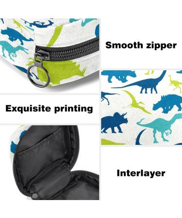 Colorful Dinosaur Silhouette Women's Napkin Storage Bag | Portable Menstruation & First Period Essentials - Buy Online on GoSupps.com