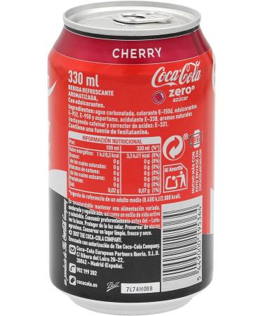 Coca Cola Zero Cherry Cans 330ml - Refreshing Cherry Flavored Soda - Buy Online on GoSupps.com