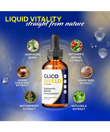 (2 Pack) GlicoShield Premium Liquid Drops Formula to Help Support Natural Flow Balanced Levels & Circulation Clean Natural Gotas | Easy and Convenient GlicoShield Daily Use (60 Servings) - Buy Online on GoSupps.com