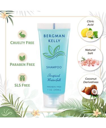 BERGMAN KELLY Tropical Waterfall Hotel Shampoo - 1 fl oz (100 Pack) | Invigorating Mini Luxury Shampoo Amenities for Guests - Buy Online on GoSupps.com