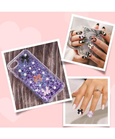 3D Bow Nail Charms 6 Colors Tiny Bow Charm with Pearl Stone Nail Design Colorful Nail Decorations for Jewelry Clothes Shoes DIY Craft - Buy Online on GoSupps.com