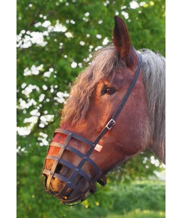 Heavy Horse Parts Feeding Muzzle Strong Standard Size without Throat Strap and Reinforced Base Plate