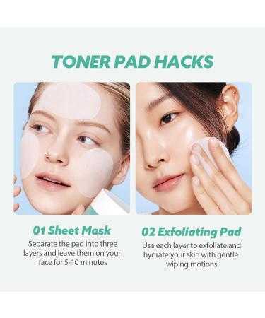 milktouch Green Hyaluron Toner Pads - Hydrating & Soothing Facial Pads w/Hyaluronic Acid & Centella Asiatica for Sensitive Skin Pore Care Daily Use Calming Moisturizing Korean Skincare 60pcs - Buy Online on GoSupps.com