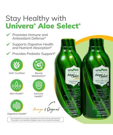 Univera Aloe Select Prebiotic Supplement | Immune Support | Digestive Enzymes | Aloe Vera | Reduce Inflammation | Mango Flavor | 30-Day Supply | 33 Fl Oz - Buy Online on GoSupps.com