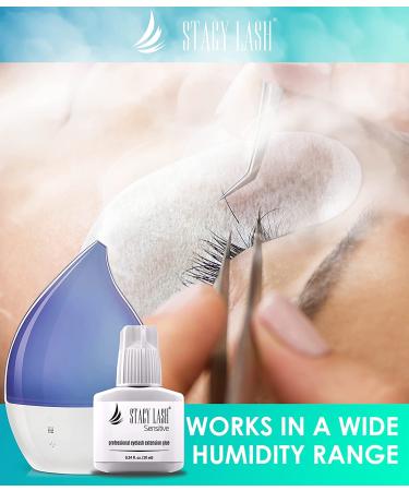 Stacy Lash Sensitive Eyelash Extension Glue 0.34 fl.oz - Low Fume, 5-6 Sec Drying Time, 5 Weeks Retention - Professional Use Only Black Adhesive for Individual Semi-Permanent Lash Extensions - Buy Online on GoSupps.com