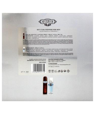 Cuba Winner by Cuba for Men - 3 Pc Gift Set 3.3oz EDT Spray 3.3oz After Shave Key Chain - Buy Online on GoSupps.com