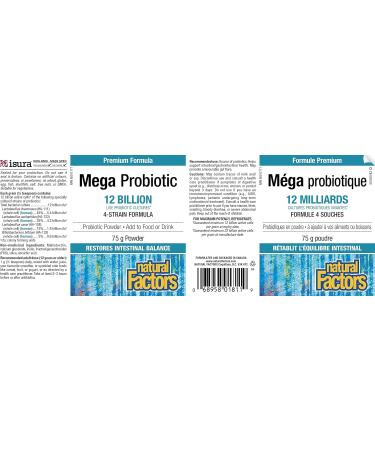 Natural Factors Mega Probiotic Powder - 75 g - Buy Online on GoSupps.com