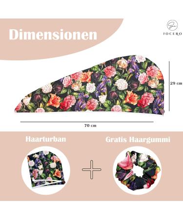 Jocero Bamboo Hair Turban Towel for Women - Long Hair Towel with Button & Hair Tie - Black & Red - Buy Online on GoSupps.com