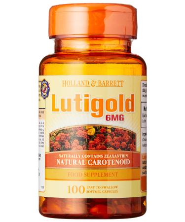 Holland & Barrett Lutigold Lutein 6mg - Natural Source of Zeaxanthin - Eye Health Supplement - 100 Capsules