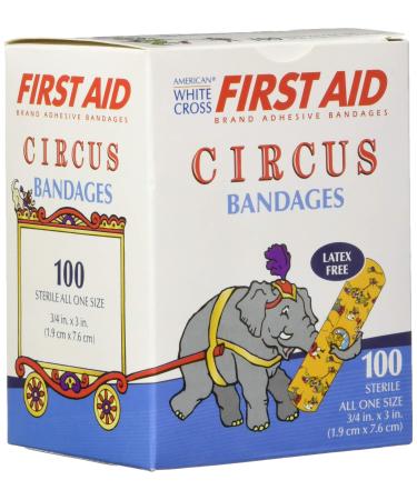 Kids Adhesive Bandage Strips 3/4" Box of 100