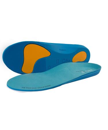Pro11 wellbeing Dual Shock Orthotic Sports Insole Balance Correction and Rigid Support Base for Over Pronation and Plantar Fasciitis (9-10.5) Blue
