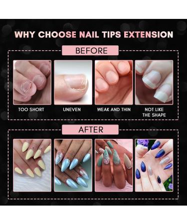 Makartt Stiletto Nail Tips - 500 Pieces Acrylic False Nails Short Stiletto Tips 10 Sizes for Perfect Manicure - Buy Online on GoSupps.com