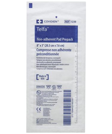Covidien 1238 Telfa Non-Adherent Pads Prepack 8 x 3 (50-Pack) - Medical Grade Wound Dressing for Better Healing - Buy Online on GoSupps.com