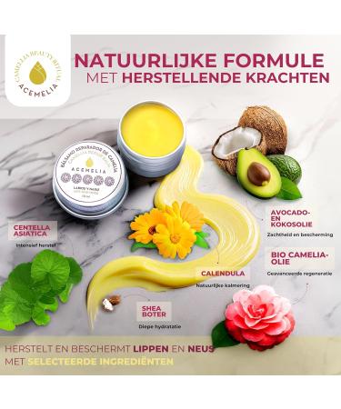 Camelia Cosmetiques SL ACEMELIA 2Pack Repairing Lip Balms 2 x 10 ml Nose and Lips Intense Recovery and Hydration for Dry and Cracked Lips Protection Against Cold and Wind Vegan - Buy Online on GoSupps.com