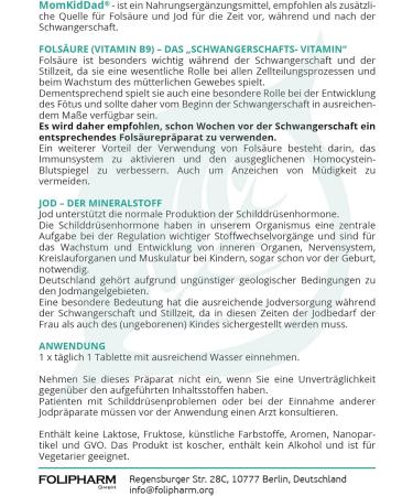 Momkiddad Folic Acid & Iodine Supplements for Women - Vegan 90 Mini Tablets for Pregnancy & Breastfeeding - 3-Month Supply - Buy Online on GoSupps.com