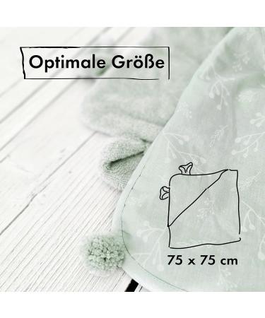 Moyo Mint Hooded Towel with Ears | 75x75cm Toddler & Baby Bathing Poncho | 100% Terry Cotton Washable Baby Towel with Hood - Buy Online on GoSupps.com