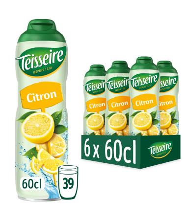 Teisseire Lemon Syrup for Refreshing Drink Cocktails Recyclable Bottle 6x60cl