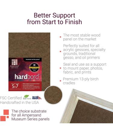 Ampersand Art Supply Museum Series Hardbord Painting Panel - 12x12, 1/8 inch Flat Profile - Buy Online on GoSupps.com