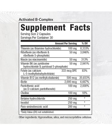 EquiLife Activated B-Complex: Mood & Energy Support Supplement | Non-GMO Vegan (60 Veggie Caps) - Buy Online on GoSupps.com