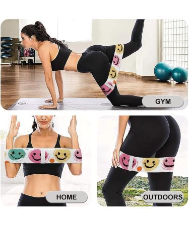 Shop Stylish Pastel Smiley Face Resistance Bands - Fabric Exercise & Fitness Bands for Optimal Performance - Buy Online on GoSupps.com