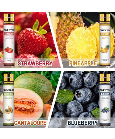 Migcaput 8x10ml Essential Oils Set - 100% Natural Aromatherapy Oils for Diffusers & Massage | Fruity Scents: Strawberry Blueberry Cherry Coconut - Buy Online on GoSupps.com