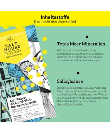  SALTHOUSE Natural Minerals Salthouse Natural Minerals AHA Pimple Cleansing Mask and Bra - Gently removes dead skin cells - for a radiant and smooth complexion 2 x 5ml - Buy Online on GoSupps.com