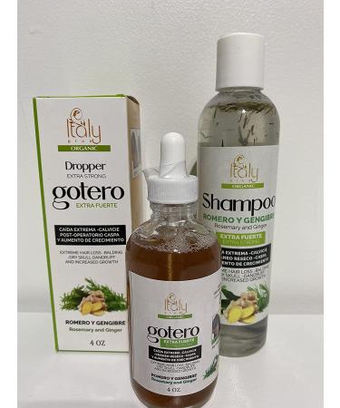 Italy Plus Extra Strong Rosemary and Ginger Hair Loss Dropper + Free Nutrient Rich Shampoo - Buy Online on GoSupps.com