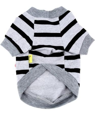 Zweitea Dog Shirts for Small Dogs - Summer Striped T-Shirt Soft Cotton Puppy Clothes Heart Sweatshirt for Chihuahuas Gray XL - Buy Online on GoSupps.com