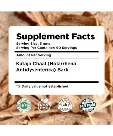 Herbsforever Kutaja Powder(Holarrhena Antidysenterica) Bark-Support GI Tract IBS Balance| Wild Harvested-Non GMO | Ultra Clean | Steam Treated |16oz-1LBS Stop Loose Motion Digestive & Colon Comfort - Buy Online on GoSupps.com