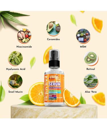 Snail Mucin Anti-Aging Facial Serum | Vitamin C Hyaluronic Acid Niacinamide Retinol | Pack of 2 - Moisturizing Glass Skin Serum for Radiant Glow - Buy Online on GoSupps.com